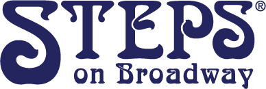 Logo of 'Steps on Broadway' with a blue color scheme.