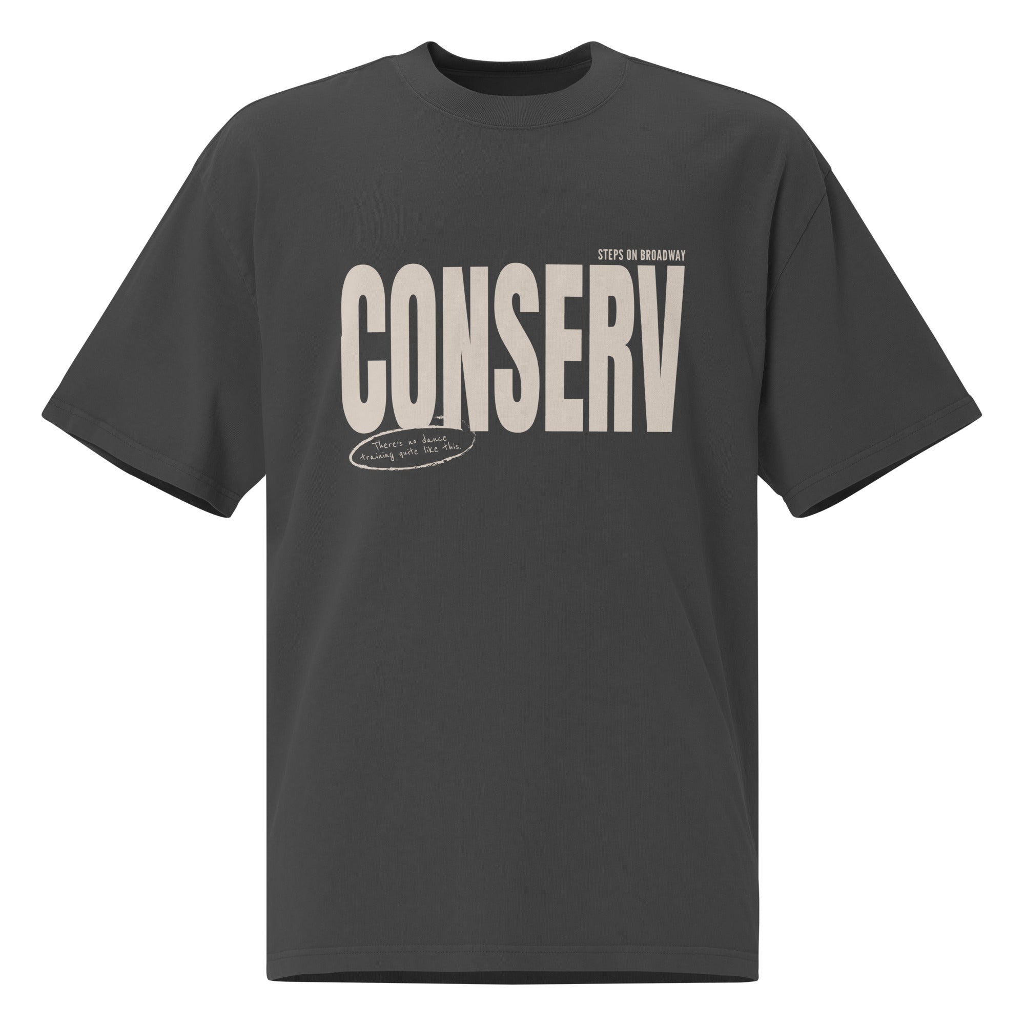 Conservatory Oversized Tshirt: Charcoal and Beige – Steps on
